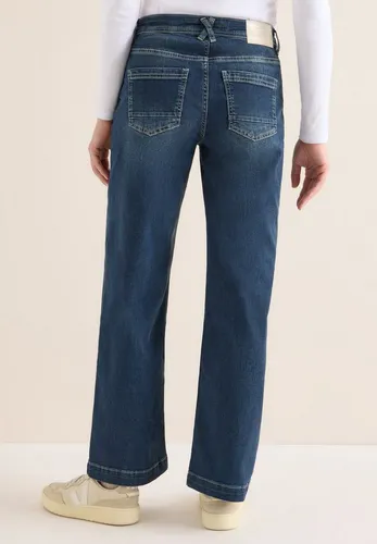 CECIL Straight Leg Jeans mid Blue Used wash 36 - Jeans im Slim Fit mit High Waist und Wide Legs, ideal für einen lässigen Look. 5-Pocket-Style und bequeme Passform für den Alltag.