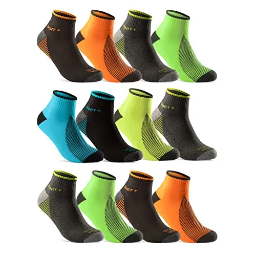 Paar Sportsocken Herren Damen Sneaker Socken Quarter NEON verstärkte Frotteesohle 16209 WP (39-42) 12