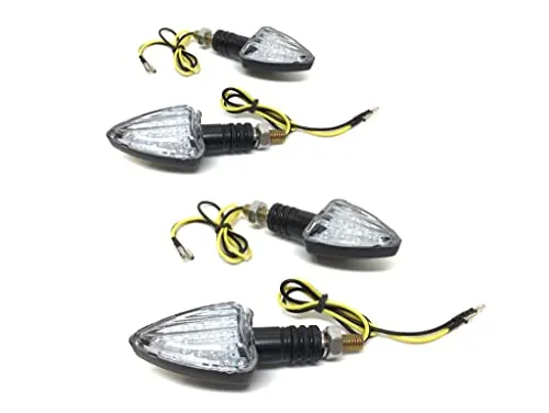 LED Mini Blinker Set Schwarz 12V E-geprüft passend für Motorrad, Roller, Scooter, Mofa, Moped – 4 Stück Kompakt Blinker mit M8x1,25 Gewinde