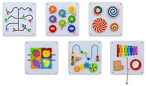 Betzold Motorikspielzeug Wandelemente 6er-Set - Sortier- & Stapelspielzeug, fördert spielerisch die Motorik und Sinneswahrnehmung von Kleinkindern ab 18 Monaten mit bunten Farben und Formen.