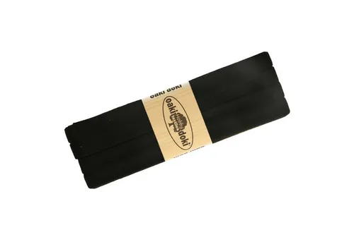 maDDma Webband 3m Oaki Doki Tricot de Luxe Jersey-Schrägband Einfassband elastisch, schwarz