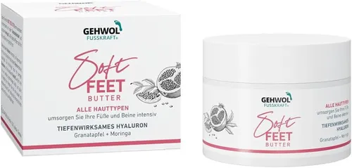 GEHWOL FUSSKRAFT Soft Feet Butter 100ml - Fußcreme für gepflegte Füße mit natürlichen Zutaten, inklusive Hyaluron und Sheabutter, ideal gegen trockene Haut.