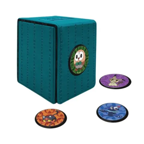 Ultra Pro - Pokemon Alcove Click Alola: Store 100 Double-Sleeved Cards with 4 Th