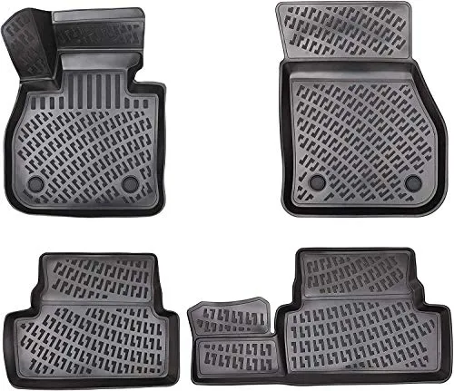 Design 3D Gummimatten Set für DS3 2009-2017 - Fußmatten mit extra hohem Rand (5cm) für perfekten Rundumschutz gegen Flüssigkeiten und Schmutz. Pflegeleicht, strapazierfähig und umweltfreundlich, ideal für Ihr Fahrzeug.