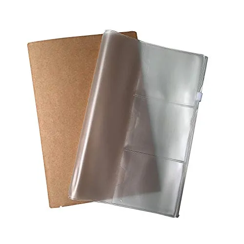 Wanderings A5-Reißverschlussetui Und Kraftpapier-Kartenhüllenhalter – 21 x 13 cm – Reise-Notizbuch-Zubehörpaket, 2er-Pack Für Nachfüllbare Reisetagebücher – A5-Format