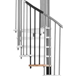 Minka Höhenerweiterung für Spiral Effect – 120 cm Durchmesser in Buche Schwarz - Erweitern Sie Ihre Spindeltreppe Spiral Effect um bis zu 235 mm. Die Höhenerweiterung beinhaltet eine Holzstufe und Stahlspindelrohr. Ideal für maximal 352,5 cm Geschosshöhe, passend in Design und Farbe.