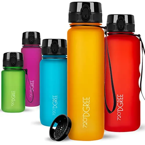 720°DGREE Trinkflasche 1l Sport “uberBottle“ softTouch +Sieb - BPA-Frei - Wasserflasche für Uni, Arbeit, Fitness, Fahrrad, Outdoor, Job - Sportflasche aus Tritan - Leicht, Stoßfest, Wiederverwendbar