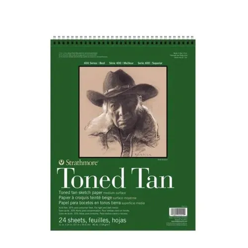 Strathmore Artist Papers™ Zeichenblock Toned Tan Skizzenpapier, 118 g/m², 27,9x35,6cm, 24 Blatt