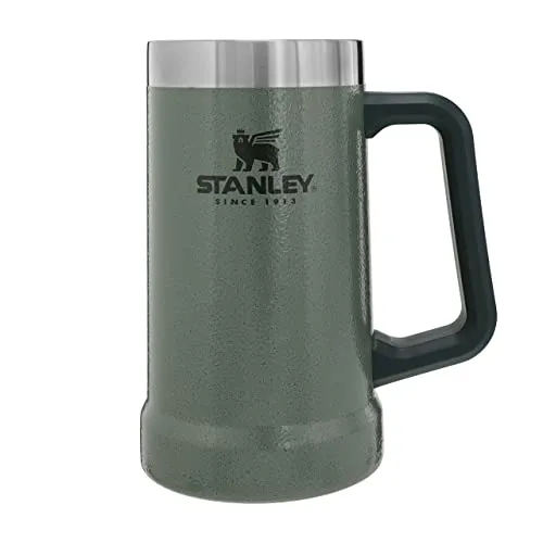 Stanley Adventure Vacuum Stein 709 ml - Vintage Thermobierkrug - Thermobehälter, hält Bier bis zu 7 Stunden kalt und ist ideal für Picknicks und Camping; aus robustem Edelstahl, spülmaschinenfest und mit stabilem Henkel für einfachen Genuss.