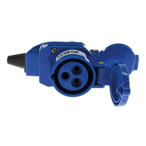 Haba CEE-Winkelkupplung 230V/16A, blau - CEE Stecker & Adapter, ideal für Caravan, Wohnmobile und Boote mit robuster Konstruktion für zuverlässige Stromversorgung.