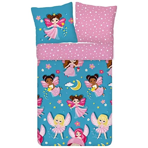 ESPiCO Kinderbettwäsche Fee Trendy Bedding - Bettwäsche-Set für kleine Mädchen mit zauberhaften Feenmotiven, aus 100% Baumwolle für höchsten Schlafkomfort, atmungsaktiv und ideal für alle Jahreszeiten.