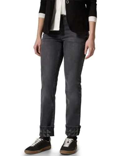 Style Scarlett Straight Black Turn Up Jeans - Modische Damen-Jeans mit lässigem Turn-Up, ideal für einen trendigen Look im Alltag.