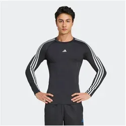 adidas Herren Techfit Compression Training 3-Stripes Longsleeve, Black, XL - Herren-Shirts mit AEROREADY TECHFIT für optimale Muskelkraft und Mesh-Belüftung im Rückenbereich, ideal für intensives Training.