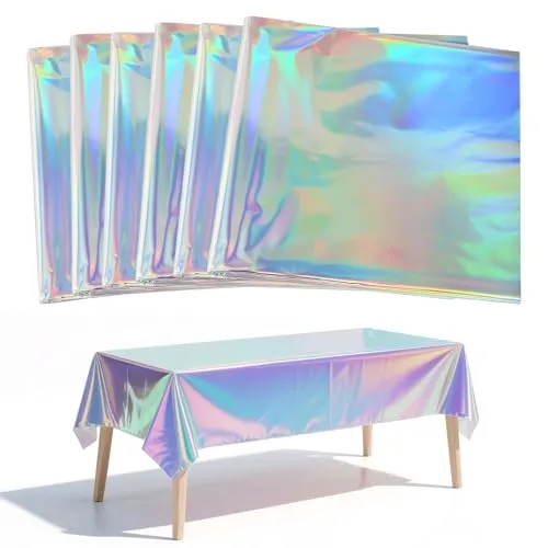 Stück Bunt Glitzer Party Tischdecke Bunt Tischdecke Geburtstag Wasserdicht Tischdecken Biertisch Tischabdeckung für Outdoor, Picknick, Festival, Hochzeit, Party, Tischdekorationen （137 x 274 cm） 6