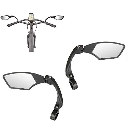 M-Wave SPY Space Fahrradspiegel Set, schwarz - Fahrradspiegel Set für optimale Rundumsicht, ideal für Stadtverkehr und E-Bikes. 3-dimensional verstellbar, mit hochwertigem Echtglas für klare Sicht und stabiler Aluminiumschelle für einfache Montage.