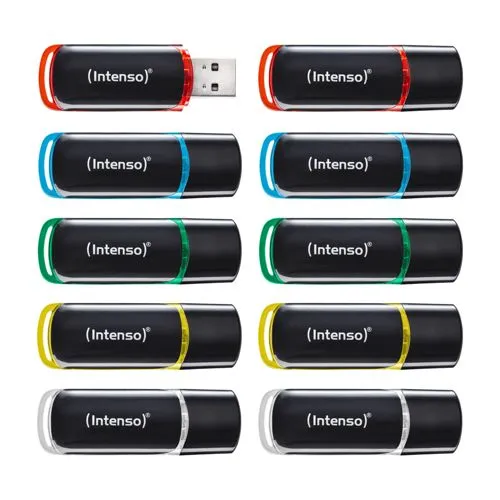 Intenso 3511561 USB-Stick 8 GB USB Typ-A 2.0 in bunten Farben - Praktisches Multipack mit 10x 8GB USB-Sticks (USB 2.0) in verschiedenen Farben. Ideal für Teams, schnelle Datenübertragung und einfache Zuordnung im Alltag. Kompakt, leicht und kompatibel mit Windows und macOS.
