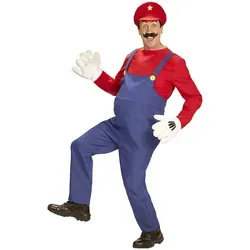 Widmann 08701 Kostüm SUPER IDRAULICO S - Kostüm-Outfit für Erwachsene, verwandeln Sie sich in einen Klempner mit Superpower – ideal für Karneval und Mottopartys!
