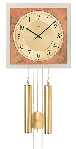 AMS Pendelwanduhr Mechanische Wanduhr mit Gewichten und Pendel H343