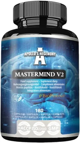 Mastermind v2 180 Kapseln - Für fortgeschrittene geistige Leistung - Unterstützt die kognitive Funktion und Aufmerksamkeit - von Apollo's Hegemony