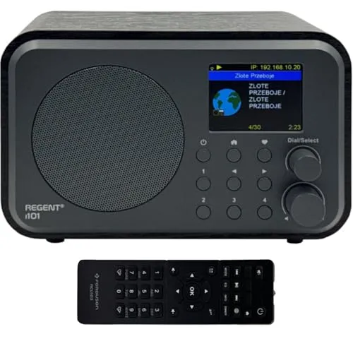 Ferguson Regent i101 Internetradio mit Bluetooth und DAB+ - Vielseitiges Internetradio mit über 30.000 Sendern, Bluetooth 5.3 und DAB+ für kabelloses Streaming. Der leistungsstarke Akku ermöglicht bis zu 10 Stunden Musikgenuss – ideal für jedes Ambiente.