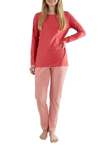 GÖTZBURG Damen Pyjama rot kariert (1 tlg) - Genieße gemütliche Nächte im Götzburg Pyjama. Der atmungsaktive Stoff aus hochwertiger Baumwolle bietet ein weiches Tragegefühl und ist perfekt für entspannte Abende.