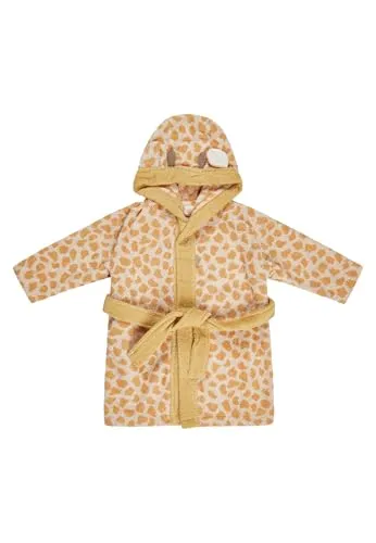 Sterntaler Bademantel Giraffe Kaya – Weicher Bademantel für Kinder - Hochwertiger Bademantel aus 100 % Baumwolle mit niedlicher 3D-Kapuze. Praktischer Gürtel und Holzknöpfe sorgen für bequemen Sitz. Ideal für Babys und Kleinkinder in Größe 104, perfekt als Geschenk.