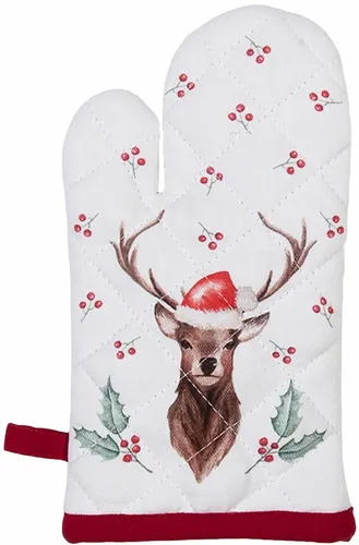 Clayre & Eef HCH44K Ofenhandschuhe Kinder Weiß, Rot 12x21 cm