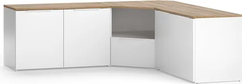 Vicco Wohnwand Wido, 3-teilig in Weiß/Sonoma - Moderne 3-teilige Wohnwand für Ihr Wohnzimmer. Bietet stilvollen Stauraum für Mediengeräte und schafft eine einladende Atmosphäre. Pflegeleicht und langlebig, ideal für gemütliche Abende.