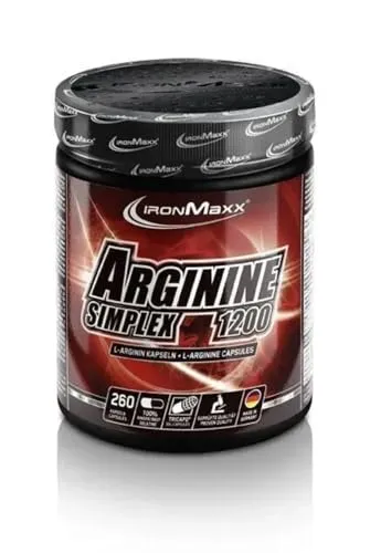 IronMaxx Arginine Simplex 1200 – 260 Kapseln für optimale Leistung - Nahrungsergänzungsmittel mit 100% reinem Arginin, ideal zur Unterstützung der körperlichen Leistungsfähigkeit. Perfekt für aktive Erwachsene!