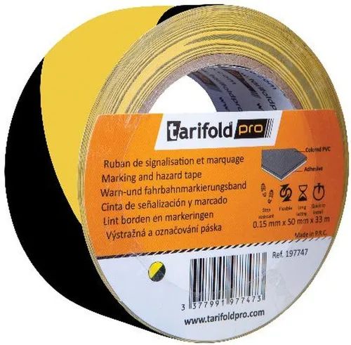 Tarifold Kettenschloss Bodenmarkierungsband Warnfarben 50mmx33m gelb/schwarz