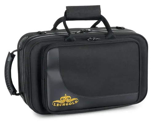 Lechgold Leichtkoffer für Kornett - Instrumentenzubehör für gängige Pumpventil-Kornette, ultraleicht und stabil, reiß- und wasserfest, mit hochwertiger Thermopolsterung und großer Außentasche für Zubehör.