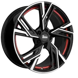 Zoll Alufelge MAM WHEELS RS5 16"x7.00" 5x112 ET40 - Felge aus hochwertigem Aluminium in Schwarz Rot frontpoliert, ideal für sportliche Fahrzeuge und bietet eine optimale Kombination aus Stil und Leistung.