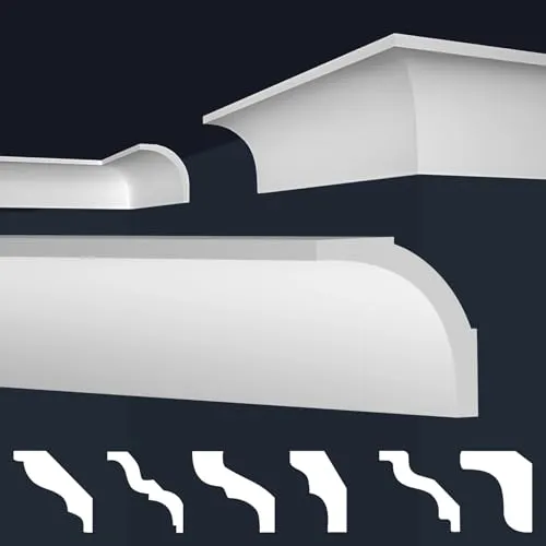 MARBET DESIGN Stuckleisten XPS Styropor weiß - Deckenleisten Zierleisten Eckleisten Dekorbau E-Leisten - (Musterstück E-13)
