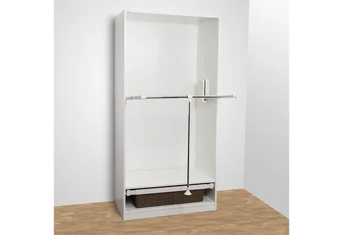 SO-TECH® Kleiderlift mit Teleskop-Breitenverstellung 545 - 700 mm, 8 kg Tragkraft - Praktischer Kleiderlift für mehr Ordnung im Kleiderschrank. Mit integrierter Hydraulik für müheloses Herunterschwenken der Kleidung. Ideal für hohe Schränke und platzsparend.