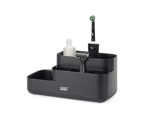Joseph Joseph 70600 Badezimmer Aufbewahrungsbehälter - Praktischer Badezimmer Organizer mit mehreren Fächern, ideal für eine ordentliche und übersichtliche Ablage von Pflegeprodukten.