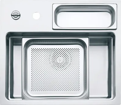 Naber waterstation® cubic 600 Einbauspüle - Edelstahl Einbauspüle mit Restebecken und flachem Rand für flexibles Kochen. Ideal für die moderne Küche - hygienisch, langlebig und umweltfreundlich.