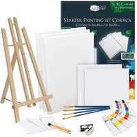 Artina Corsica Malset mit London Staffelei - Entfalten Sie Ihre Kreativität mit dem 25-teiligen Artina Malset! Es beinhaltet eine Staffelei, Leinwände, Acrylfarben und Pinsel – ideal für Hobby-Maler und Künstler. Perfekt ausgestattet, um Ihre Kunstwerke zu erschaffen.