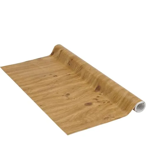 Klebefolie Perfect Fix® Eiche Astig, Holzfolie, Dekofolie, Möbelfolie, Tapeten, selbstklebende Folie, ohne Phthalate, keine Luftblasen, Natur-Holzoptik, 90cm x 2,1m, Stärke: 0,15 mm, Venilia 54307
