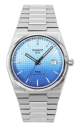 Tissot PRX Automatic Dress T137.407.11.351.01 - Elegante Herrenuhr - Armbanduhren mit 100m Wasserdichtigkeit und Saphirglas, ideal für stilbewusste Herren. Automatisches Uhrwerk und edles Design in Eisblau.