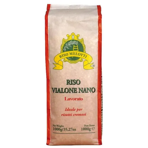 Melotti Vialone Nano Risotto-Reis 1000 g - 1000 g Melotti Vialone Nano Risotto-Reis, ideal für cremige Risottos. Die runden Körner behalten beim Kochen ihren Biss und sorgen für ein perfektes Geschmackserlebnis.