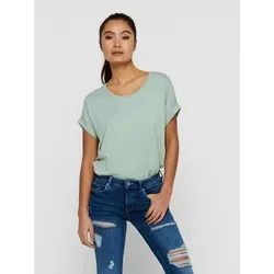 ONLY T-Shirt ONLMOSTER – Kurzarmshirt mit Aufschlag und klassischem Look Viskosemischung, regular fit grün XS (34)