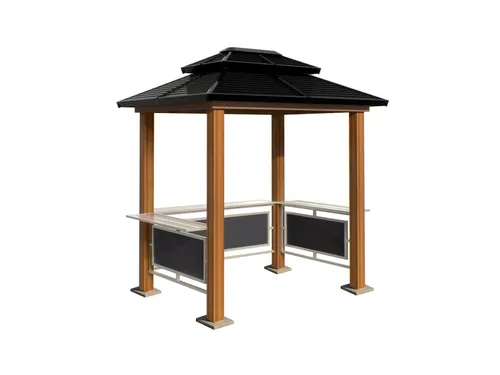 Sojag Grillpavillon »Maui« in Holzoptik, 158x249x278 cm - Grillpavillon in rechteckiger Form mit Doppeldach, ideal für Gartenpartys. Robuste Holzoptik und pulverbeschichtetes Aluminium sorgen für Langlebigkeit.
