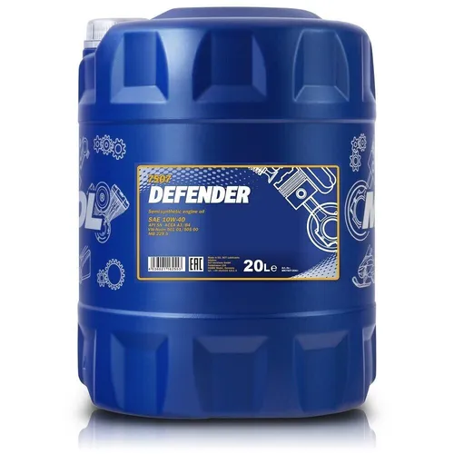 MN Defender 10W-40 20 L - Hochleistungs-Motoröl - Motoröle für Benzin- und Dieselmotoren, ideal für alle Fahrzeugtypen. Bietet exzellente Verschleißschutz-Technologie und verlängert die Lebensdauer des Motors.