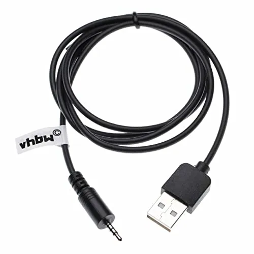 vhbw USB-Ladekabel kompatibel mit JBL Synchros S500, S400, S700, S400BT, E30 Kopfhörer - Kabel USB auf 2,5 mm Klinkenstecker, 100 cm Schwarz