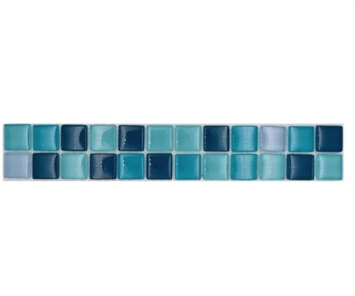 Mosaik Borde Bordüre Glasmosaik Mosaikfliese mix blau petrol türkis MOS88BOR-...