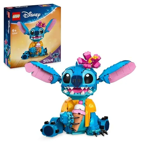 LEGO Disney 43249 Stitch - Kreatives Bau- und Spielset mit beweglicher Figur, Eiswaffel und Blume für Kinder ab 9 Jahren, fördert Kreativität und motorische Fähigkeiten
