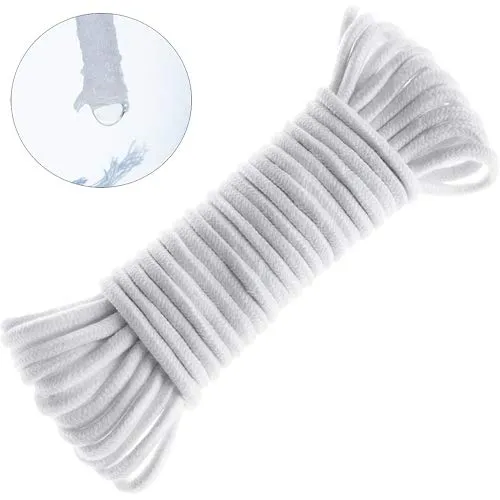 ORIMERC 50 Fuß 6mm Selbstbewässerung Docht - Praktische 6mm Docht-Schnur für DIY automatische Bewässerung. Ideal zur einfachen Pflege Ihrer Pflanzen während der Abwesenheit. Flexibel einsetzbar und waschbar für wiederholte Nutzung.
