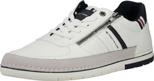 TOM TAILOR Licence Sneaker aus Lederimitat - Stylische Sneaker mit seitlichem Reißverschluss und kontrastfarbener Sohle für einen trendigen Look. Ideal für den Alltag und bequem zu tragen.