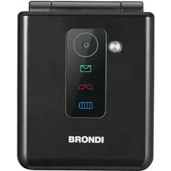 BRONDI FLIPPER (Schwarz) - Seniorenhandy mit Clamshell-Design - Handys & Smartphones, ideal für Senioren mit großem 2,4" Bildschirm und einfacher Bedienung, ausgestattet mit doppelt SIM-Slot und 1,3 MP Kamera.