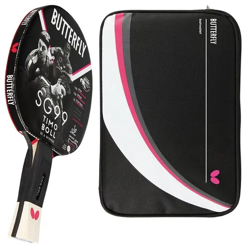 Butterfly Timo Boll SG99 Tischtennisschläger + Hülle Drive Case II - Tischtennisschläger für Allround-Spieler, inklusive praktischer Schlägerhülle für optimalen Schutz und Transport.